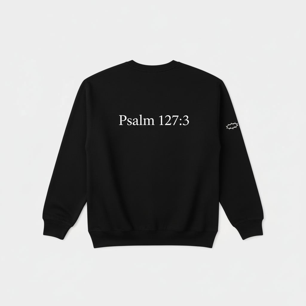 Black Sweatshirt Back - Psalm 127:3
